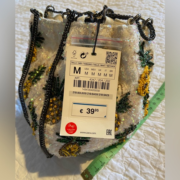 NWT ZARA Limited Edition Collection Pineapple Beaded Purse - Picture 11 of 13